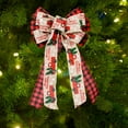 thumbnail image 1 of Christmas Bow, with Bells Xmas Large Bowknot Craft Gift Ornament Christmas Tree Hanging Decor, 1 of 5
