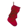 thumbnail image 1 of Christmas Bowknot Velvet Stockings - Solid Color Festive Decor Socks, Candy Gift Storage Bags, Fireplace Hanging Christmas Decor, 1 of 6
