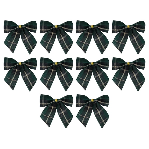 Christmas Bows,10PCS 2.9 in Buffalo Plaid Bows for Craft,Small Bows for Christmas Tree Decor,Tiny Ribbon Bows for Gift Wrapping