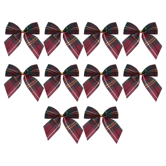 Christmas Bows,10PCS 2.9 in Buffalo Plaid Bows for Craft,Small Bows for Christmas Tree Decor,Tiny Ribbon Bows for Gift Wrapping