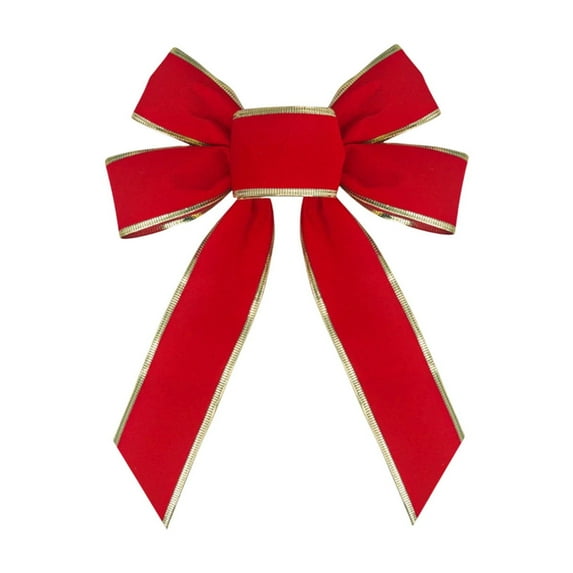 Christmas Bows, 9 x 14in Christmas Bows Outdoor, Velvet Red Xmas Decorations Fabric Large Christmas Bows Indoor Outdoor Christmas Wreath Bows Hanging Decor for Fence Fireplace Stairs