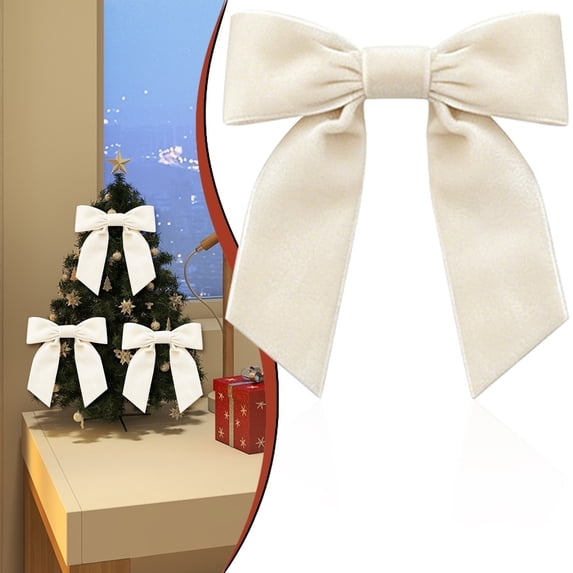 Christmas Bows Christmas Tree Bows Velvet Bows Pre Tied Decorative Ribbon Bow Ornaments Holiday Christmas Decorations For Tree Wreath Garland Mantel Gift Wrapping Party Decor