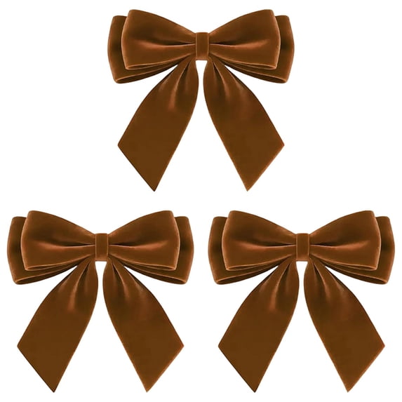 Christmas Bows for Christmas Tree, Double layer Velvet Bows Decor, Bow Decorations for Party Garland Wedding Xmas Tree, Aesthetic Christmas Tree Ornaments Decor,3 PC
