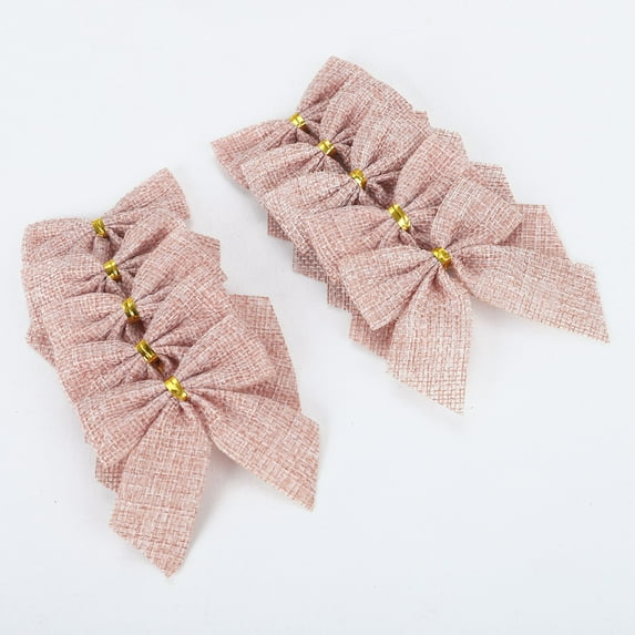 Christmas Bows Decorations 10PCS Set, Various Style Xmas Tree Ornaments for Wreath Garland, Vintage Holiday Party Supplies for Home Indoor Front Door Christmas Decor