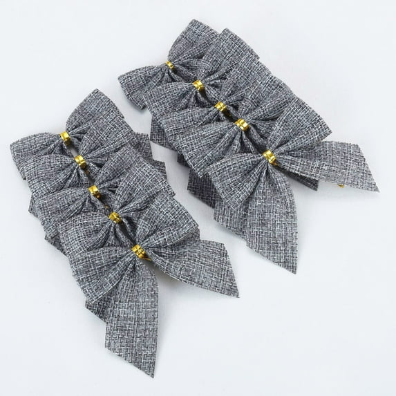 Christmas Bows Decorations 10PCS Set, Various Style Xmas Tree Ornaments for Wreath Garland, Vintage Holiday Party Supplies for Home Indoor Front Door Christmas Decor