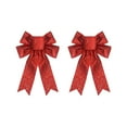 thumbnail image 1 of Christmas Bows Decorations 2 Pcs - Red, Green, Gold, Silver Ribbon for Tree, Wall, Window Hanging Holiday Party Supplies 12.99x9.06in, 1 of 4