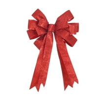 Christmas Bows Decorations Large Christmas Tree Bows Xmas Wreath Ribbons Ornaments, 9.4x16 Inch Mini Ribbon Bows Ornaments for Christmas Decoration Gift Wrap Supplie