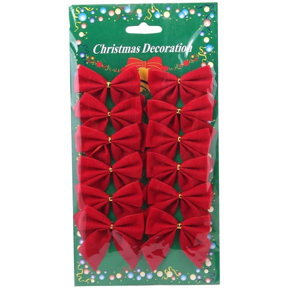 Christmas Bows Festival Bowknot Christmas Tree Decorations, (Red)