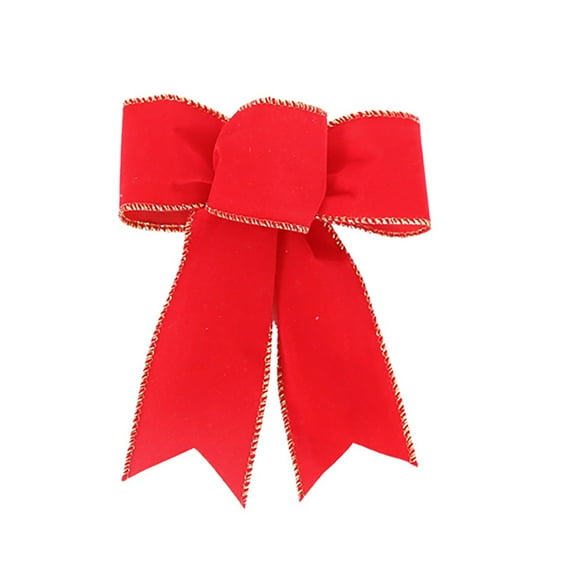 Christmas Bows Linen Decorations Large Christmas Tree Bow Wreath Front Door Outdoor Bow Holiday Red Bow Xmas Tree Decor 1PC