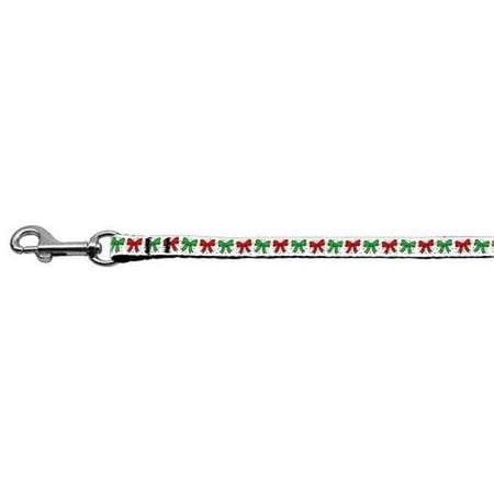 Christmas Bows Nylon Ribbon Leash .37 inch wide 4ft Long
