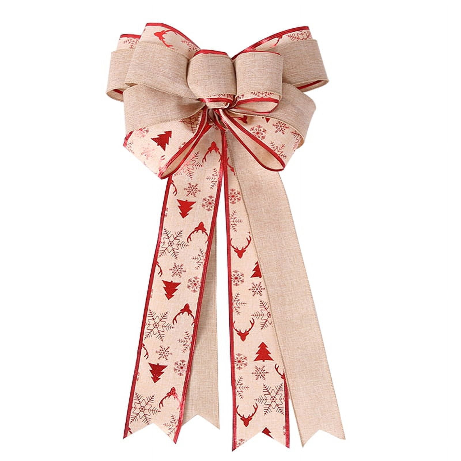 Christmas Bows Outdoor Decorations,11”x18” Large Christmas Tree Topper