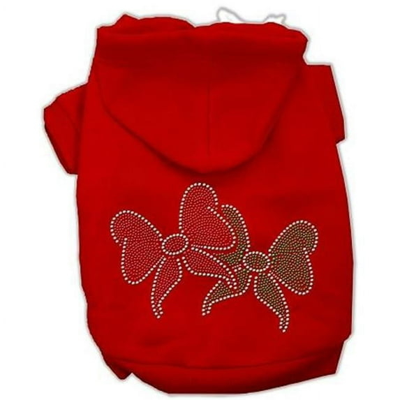 Christmas Bows Rhinestone Hoodie Red M - 12