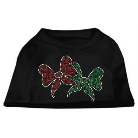 Christmas Bows Rhinestone Shirt Black XXL - 18