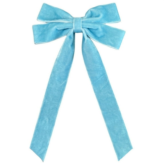 Christmas Bows,Velvet Bows for Christmas Tree - 1Pcs Vintage Ribbon Bows for Tree Decorations, Small Bows for Garland, Wreath, Fireplace, Door, Gift Wrapping, Holiday Decor,5'' x 8.6''(Z3-Blue1)