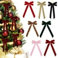 thumbnail image 1 of Christmas Bows 6PCS Velvet Fabric Bows For Holiday Decor Festive Tree Wreath Gift Wrap Crafts Wedding Party Reusable Decoration Accents(Black), 1 of 9