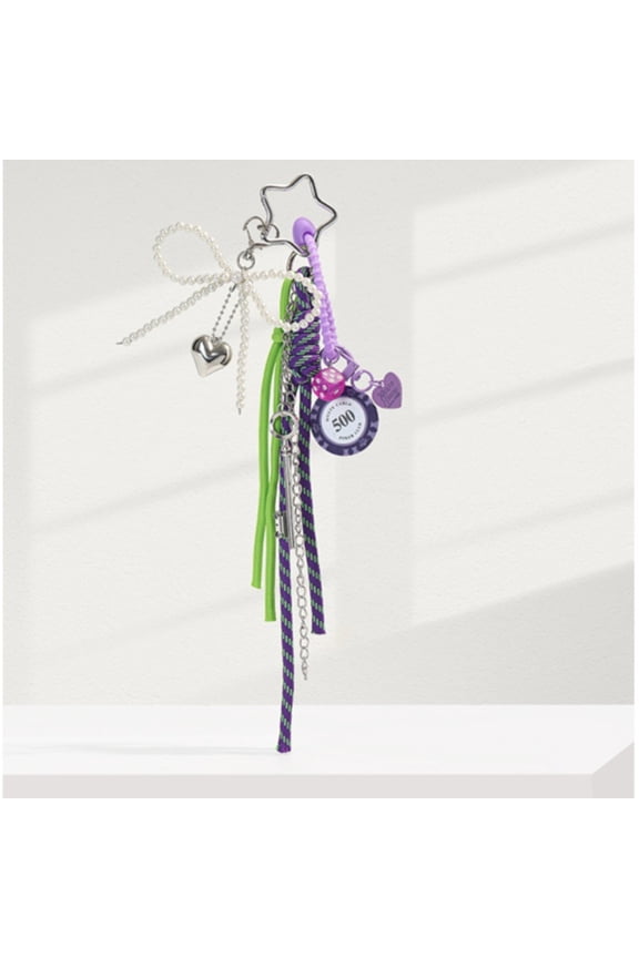 Christmas Bows for Tree, Adorable Girly Pearl Bow Miu-style Bag Charm Leather Heart Keyring Charm – Utterly Delightful