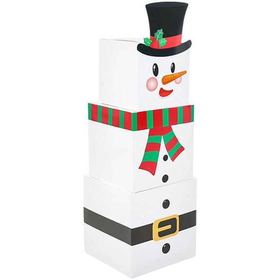 Christmas Box Decoration, Christmas Stackable Gift Boxes Small Christmas Nesting Boxes Decrotive Stacking Gift Boxes for Holiday Party Supplies