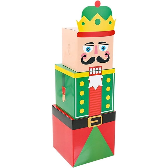Christmas Box Decoration, Christmas Stackable Gift Boxes Small Christmas Nesting Boxes Decrotive Stacking Gift Boxes for Holiday Party Supplies