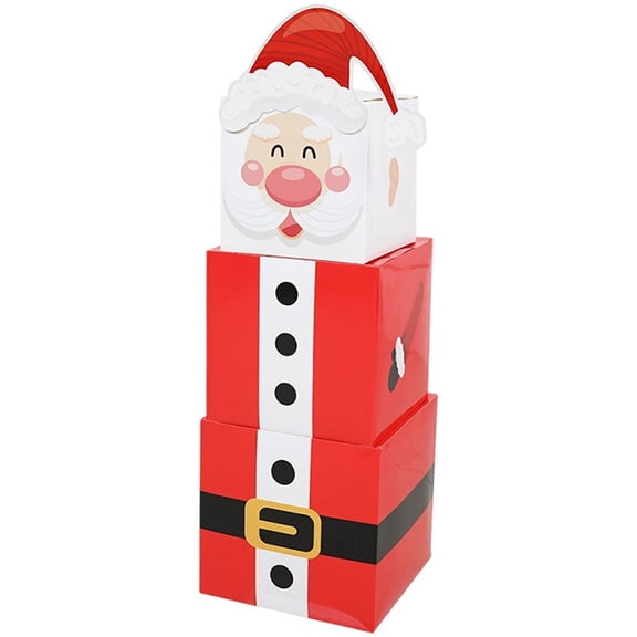 Christmas Stacking Boxes Set Holiday Nesting Gift Boxes Decorative Stacking Boxes for Christmas Party Home Tabletop Decor