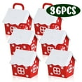 thumbnail image 1 of Christmas Boxes Treat Boxes Cookie Boxes Gift boxes Kraft Bakery Boxes Candy Goody Bags for Christmas Party Supplies Red House 36PCS, 1 of 8
