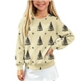 thumbnail image 1 of Christmas Boys Girls Sweater Kids Crewneck Long Sleeve Pullover Knit Tops,Relaxed Warm For Festival School Wear,Beige,7-8 Years, 1 of 6