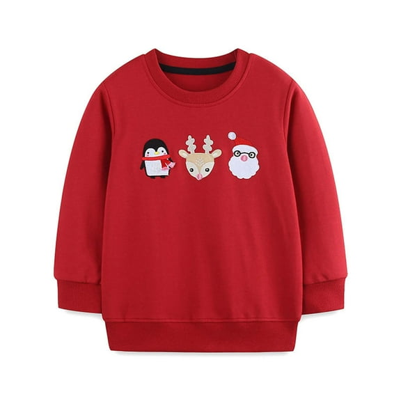 Christmas Boys Hoodies Sweatshirts Toddler Boy Girl Sweatshirt Crewneck Pullover Sweater Long Sleeve Shirt Fall Clothes 2 Years-3 Years