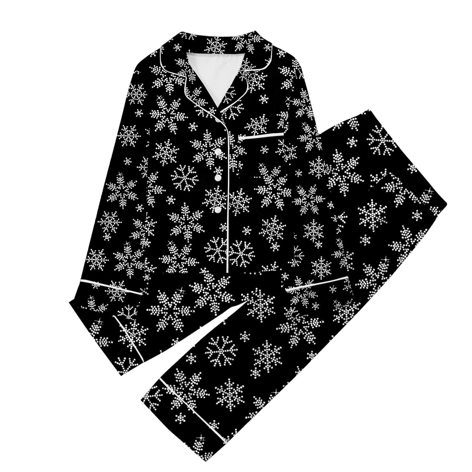 Christmas Boys Pajamas Outfits Winter Flap V Neck Xmas Snowflake Print ...