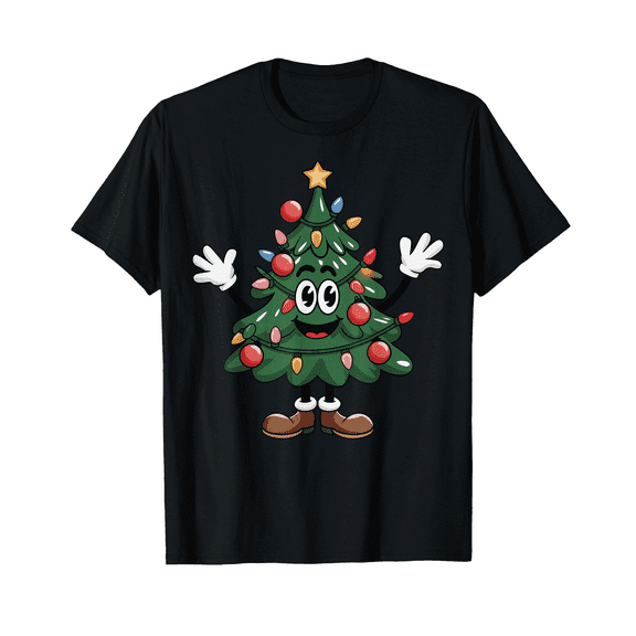 Christmas Boys T-Shirt – Cute Xmas Tree Print Tee for Boys, Holiday Gift for Kids