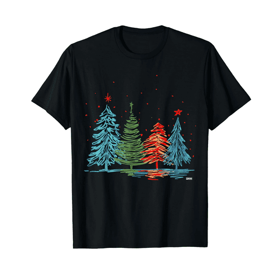 Christmas Boys T-Shirt – Cute Xmas Tree Print Tee for Boys, Holiday Gift for Kids