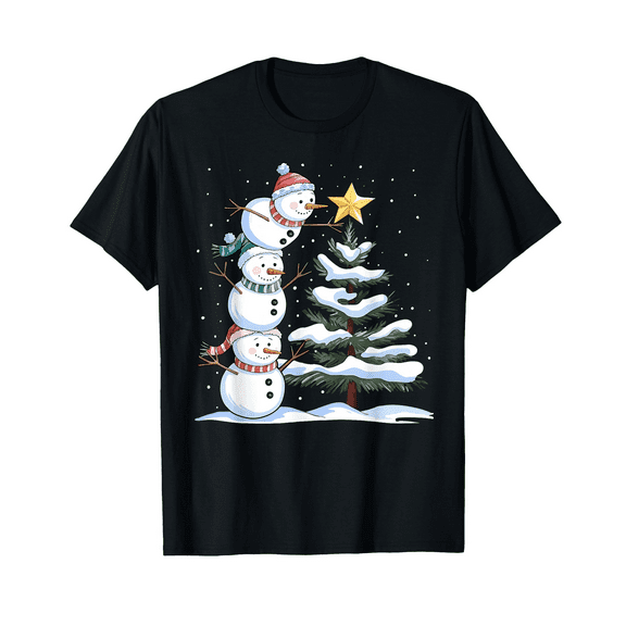Christmas Boys T-Shirt – Festive Snowman Print Tee, Christmas Gift for Little Boys