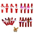 thumbnail image 1 of Christmas Bracelet, Kids Christmas Party Decorations, Snowman Applause Bracelet Soft Fleece Comfortable Holiday Toy Gift, Unique Santa Claus Deer Design, Nonwoven Material, 8.3 Inch Length, 1 of 9
