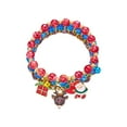 thumbnail image 1 of Christmas Bracelet Set, Holiday Beaded Bracelets, Three Piece Christmas Tree Snowman Santa Claus Stackable Bracelets, Multicolor Alloy Adjustable 7 Inch Wrist Jewelry Gift, 1 of 7