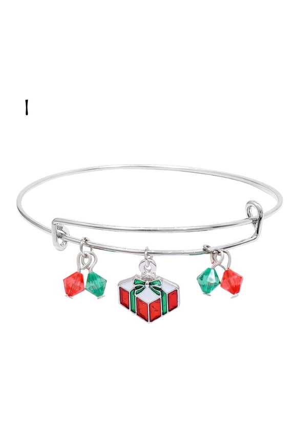 Christmas Bracelet For Women Girls Thanksgiving Holiday Santa Expandable Crystal Bracelet Jewelry Mother's Day Birthday Anniversary Gifts for Mom Of The Day