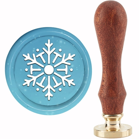 Christmas Brass Seal Stamp with Handle for DIY Scrapbooking Snowflake 3.5x1.18 inch(8.9x3cm)
