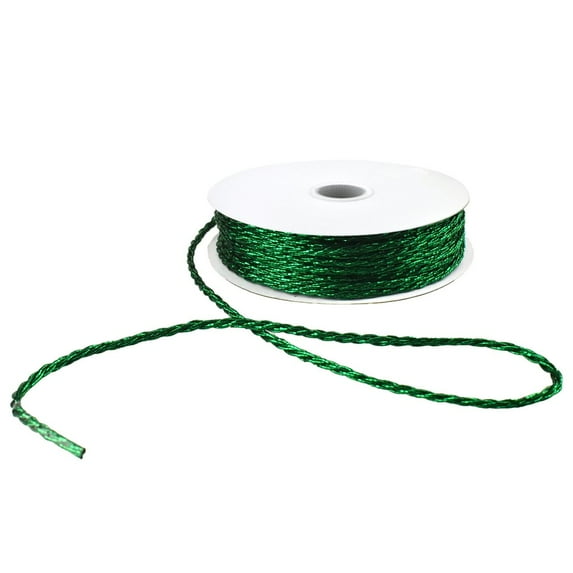 Christmas Brilliant Metallic Cording, 3/32-Inch, 10-Yard - Emerald Green