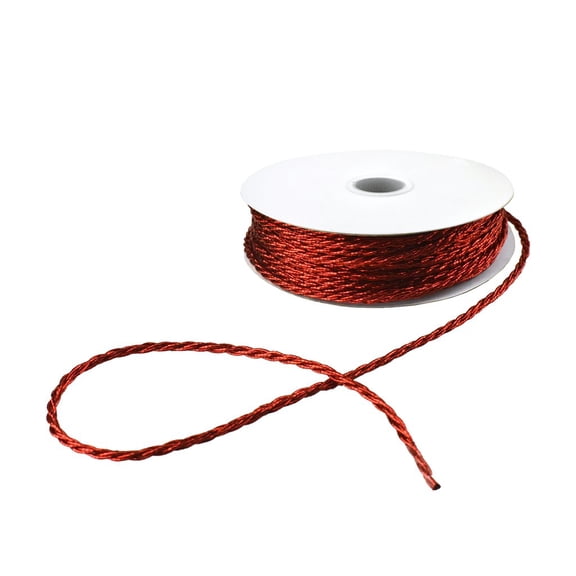 Christmas Brilliant Metallic Cording, 3/32-Inch, 10-Yard - Red