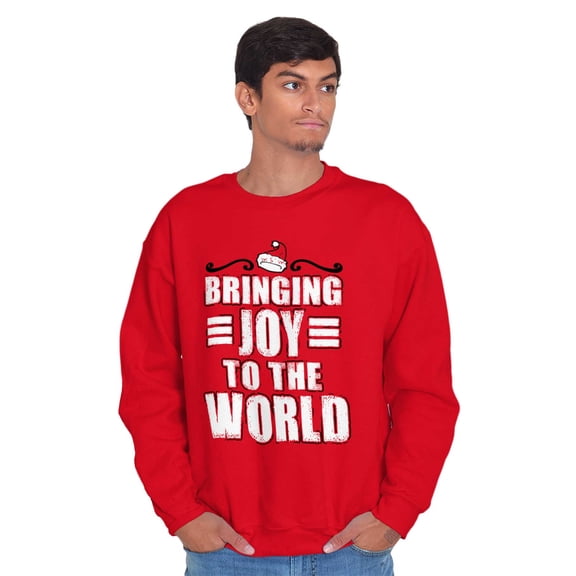 Christmas Bringing Joy to the World Sweatshirt for Men or Women Brisco Brands S