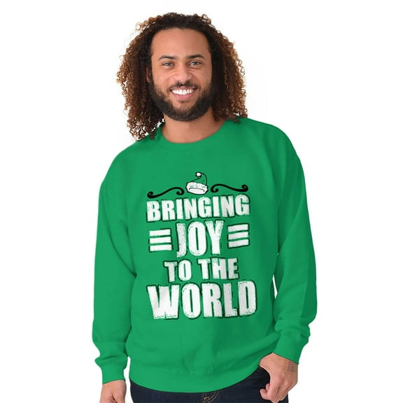 Christmas Bringing Joy to the World Unisex Plus Fleece Graphic Sweatshirt Brisco Brands 2X