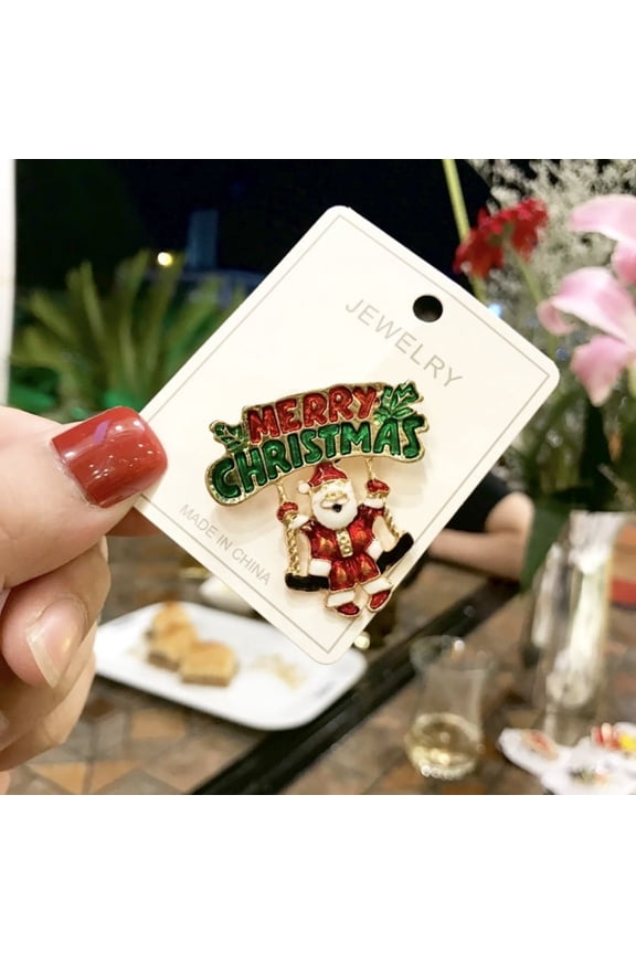 Christmas Brooch Christmas Bulk Label Pins Cute Santa Claus Wreath Snowman Elk Angel Reindeer Candy Cane Brooch Pins for Clothes Jewelry Backpack Jacket Decoration