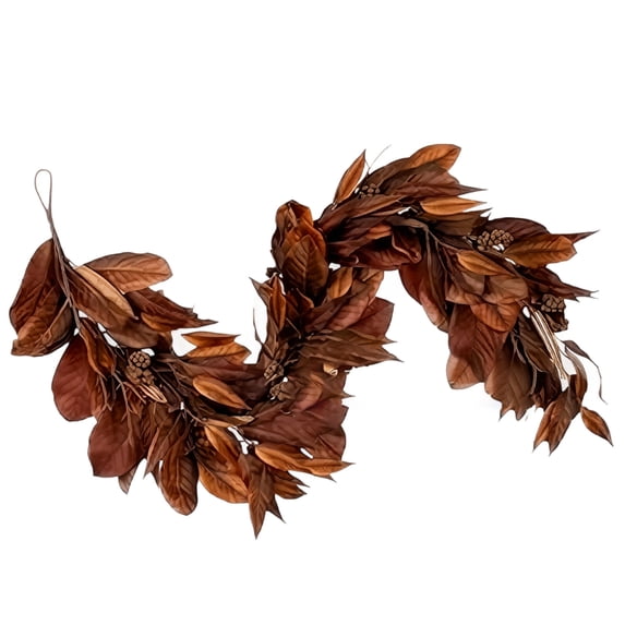 Christmas Brown Decorative Garland, 106 inch Flexible Artificial Foliage Craft Structure, Festive Accent For Door, Fireplace Mantel And Holiday Home Styling