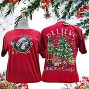 QUICKPICK STORE Christmas Buc-ees 2024 New Release Believe in Magic Limited Edition Christmas .Breathable Cotton Top with a Nutcracke Unisex Comfort Tee T Shirt, Color: Pepper, Size: S