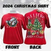 TEE GALLERY Christmas Buc-ees 2024 New Release Believe in Magic Limited Edition Christmas . Festive Christmas Unisex Comfort Tee T Shirt, Color: Black, Size: S