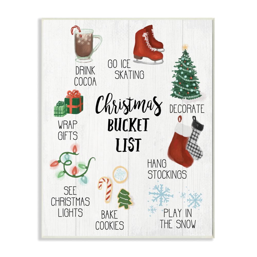 Christmas Bucket List Seasonal Items Food Winter Word Design ...