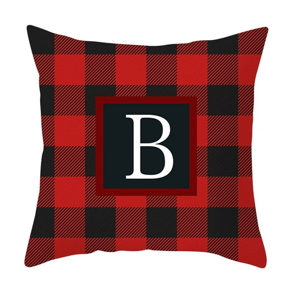 Christmas Buffalo Check Plaid Throw Pillow Covers Cushion Case for Farmhouse Home Decor , Holiday Throw Pillow Cover for Xmas Winter Sofa Couch Bedroom Red and Black, 18 x 18 Inches