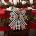 thumbnail image 1 of Christmas Buffalo Plaid Bow Burlap Black White Plaid Bows for Wreath Kitchen Decor 11.8 x 9.4 inch (Black&White), 1 of 8