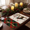 thumbnail image 1 of Christmas Buffalo Plaid Placemats,12x18 Inch Red Green Check Xmas Print Table Mats,Heat Resistant Table Decor for Holiday Dinner Kitchen Dining Table Decor, 1 of 5