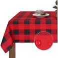 thumbnail image 1 of Christmas Buffalo Plaid Tablecloth, Gingham Checkered Table Cloth, Xmas Tablecloths for Dining Kitchen Winter Holiday, Waterproof Table Cover for Party Decor, Red Black, Rectangle 60 x 84 Inch, 1 of 6