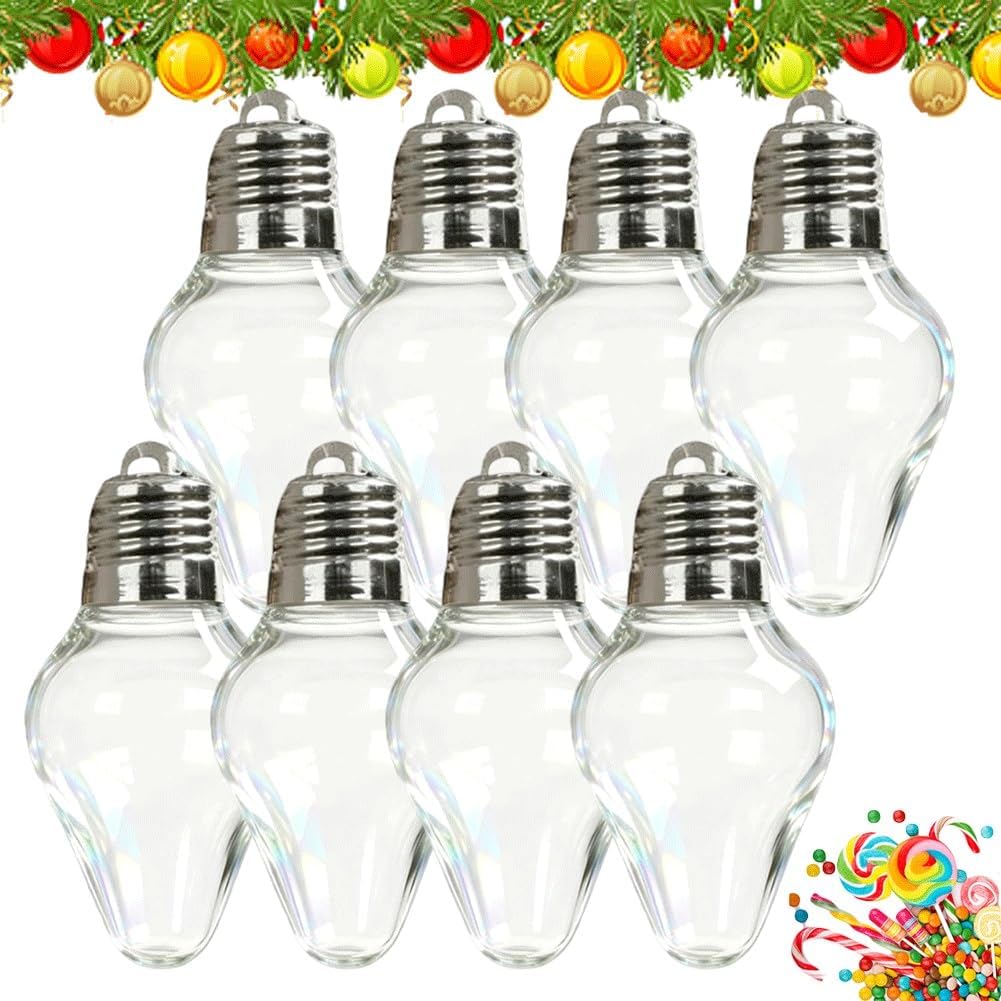 Christmas Bulb Gift Jar Clear Plastic Light Bulb Container for DIY ...