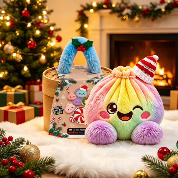 Christmas Bun Pillows Home Decor Giant Dumpling Pillow Cute Plush Stuffed Steamed Dumpling Slow Rebound Plush Pillow Decompression Fidget Stress Squeeze Ball for Adults Anxiety Relief-Christmas-13#
