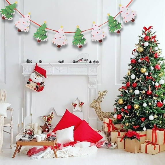 Nilvkv Christmas Bunting Banners Garlands Santa Indoor Outdoor Garden Porch Decor & Wreaths, Christmas Decorations, CHRlSTMAS-GlFTs